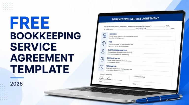 Free bookkeeping service agreement template for 2026