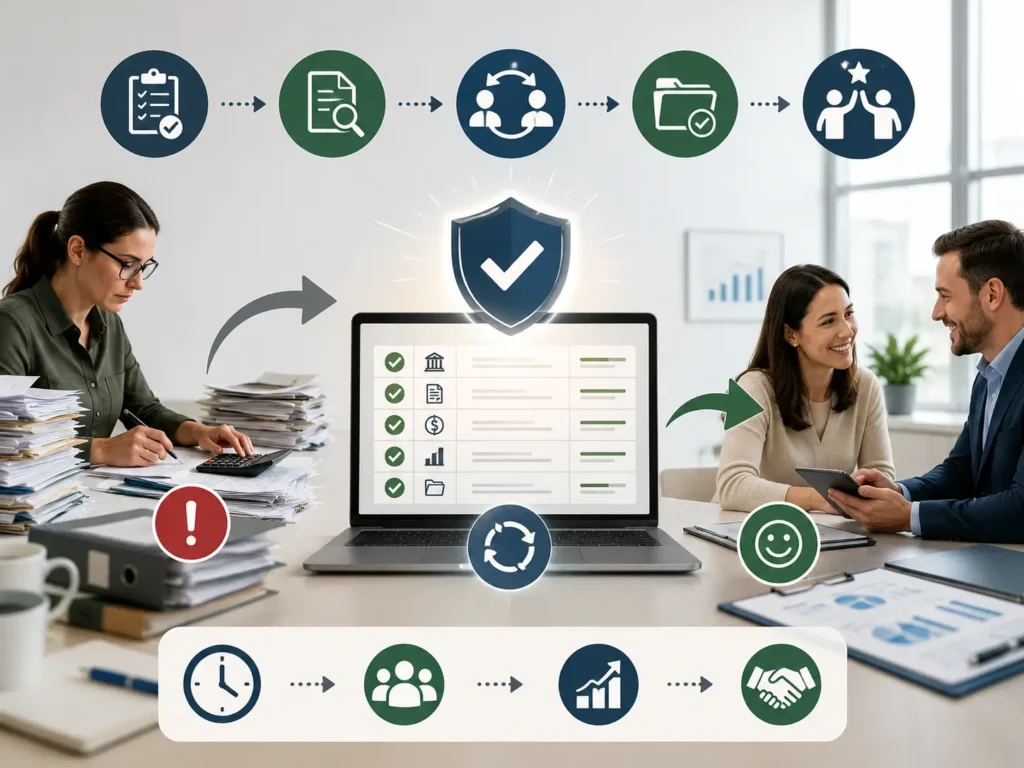 Accounting professionals using standardized bookkeeping workflows to deliver faster responses, accurate financial reports, and better client service.