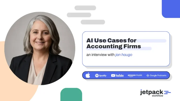Jan Haugo discussing practical AI use cases for accounting firms, including workflow automation, bookkeeping, advisory, sales, and firm operations.